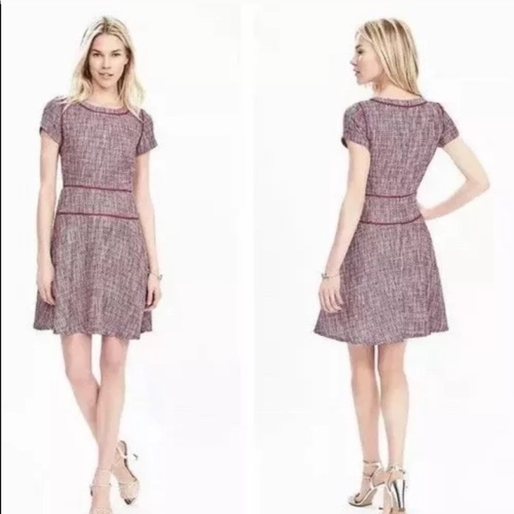 Banana Republic Pink Tweed Fit& Flare A-line Dress - Picture 11 of 11